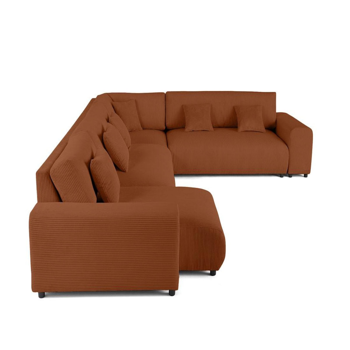 LISA DESIGN Garance - canapé modulable d'angle droit - 8 places - en velours côtelé