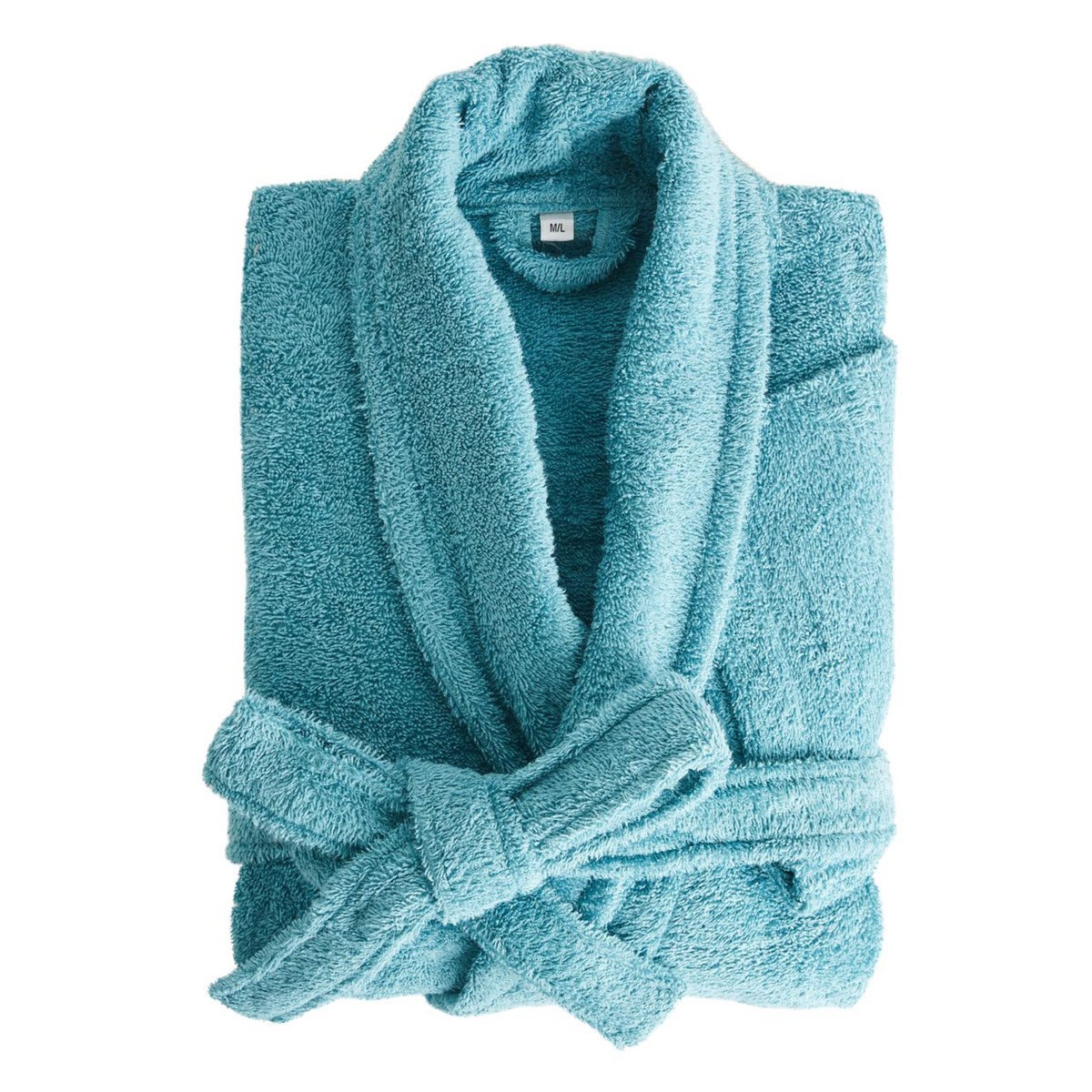 ACTUEL Peignoir col châle uni en coton 