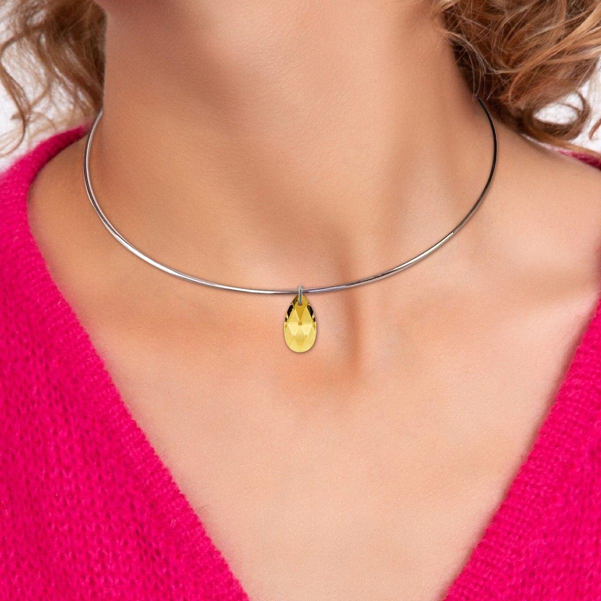 Voir la diapositive 2 : SC CRYSTAL Collier ras de cou orné de Cristaux scintillants