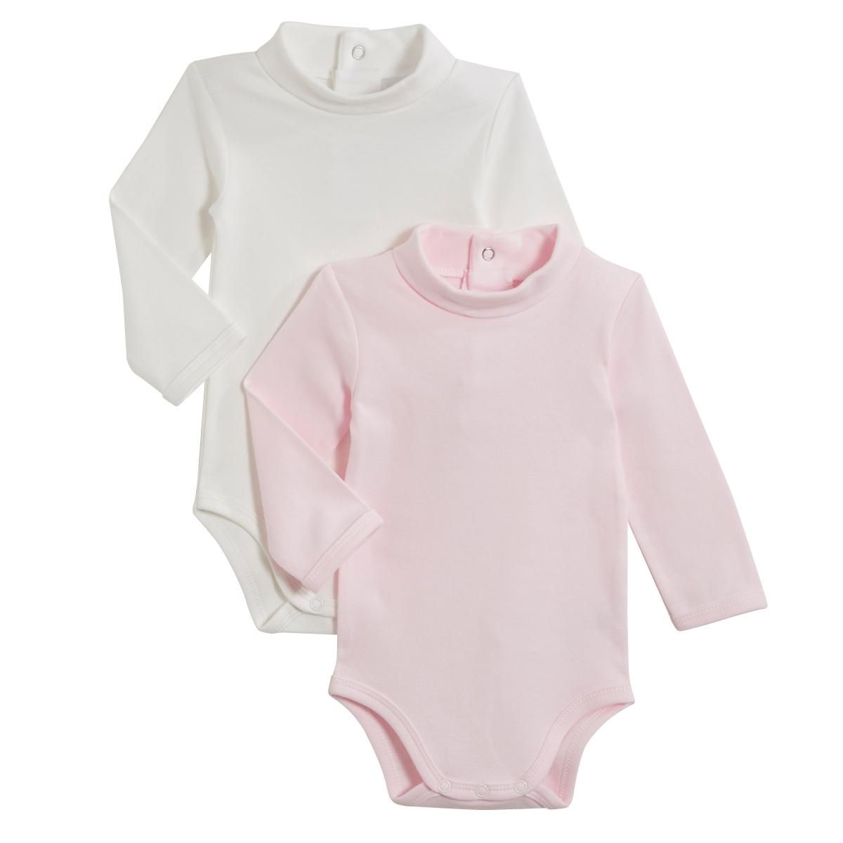 IN EXTENSO Lot de 2 bodies col roulé bébé fille