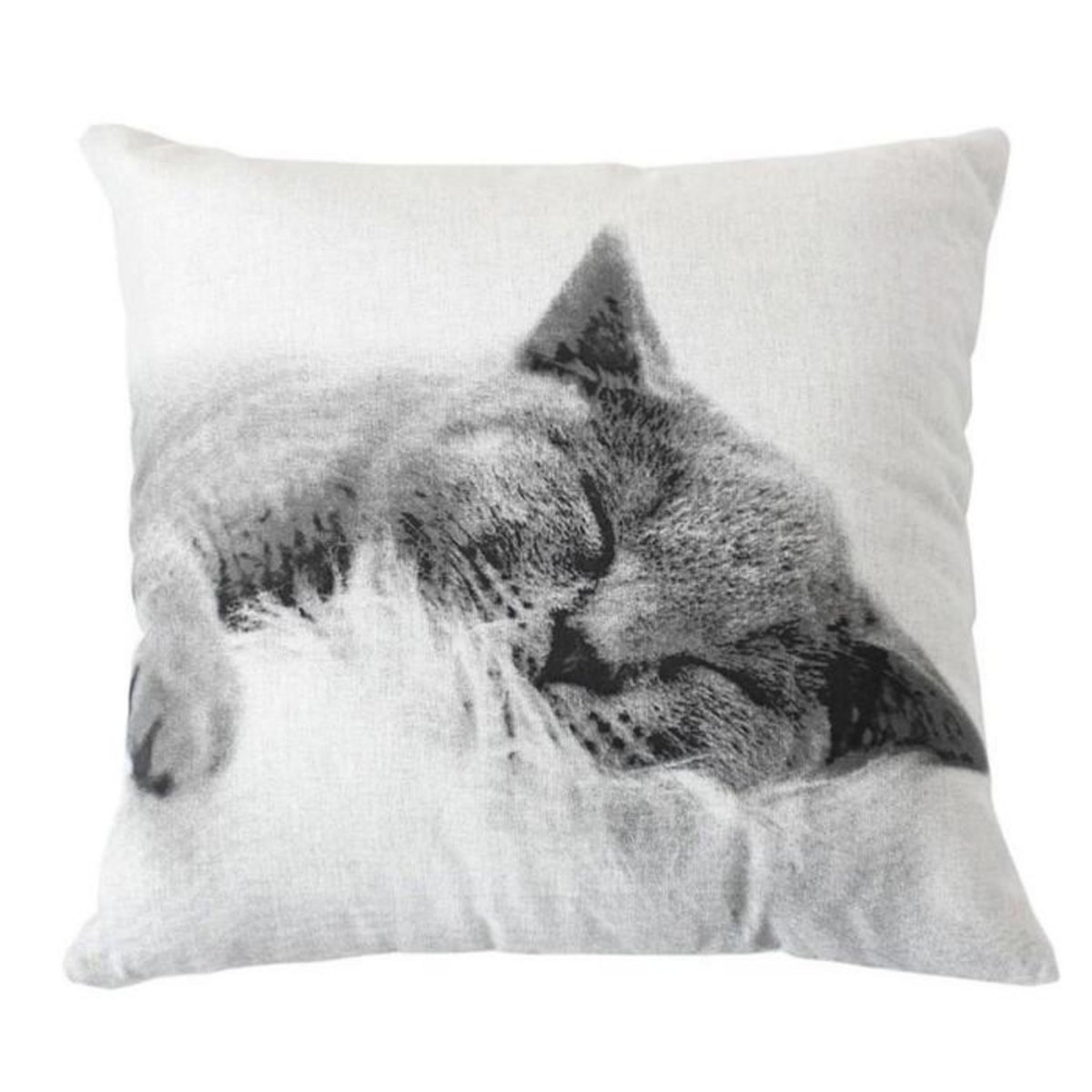 Paris Prix Coussin Déco Chat  Vickie  40x40cm Écru