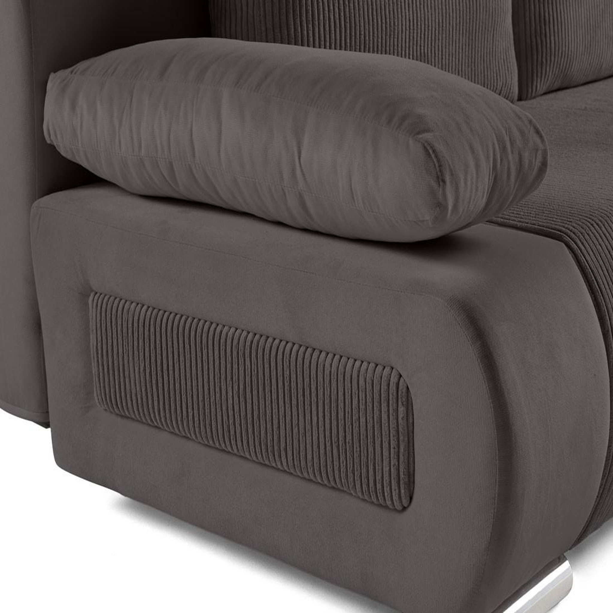Voir la diapositive 5 : BEST MOBILIER Elio - canapé 3 places convertible - avec coffre - en velours et velours côtelé