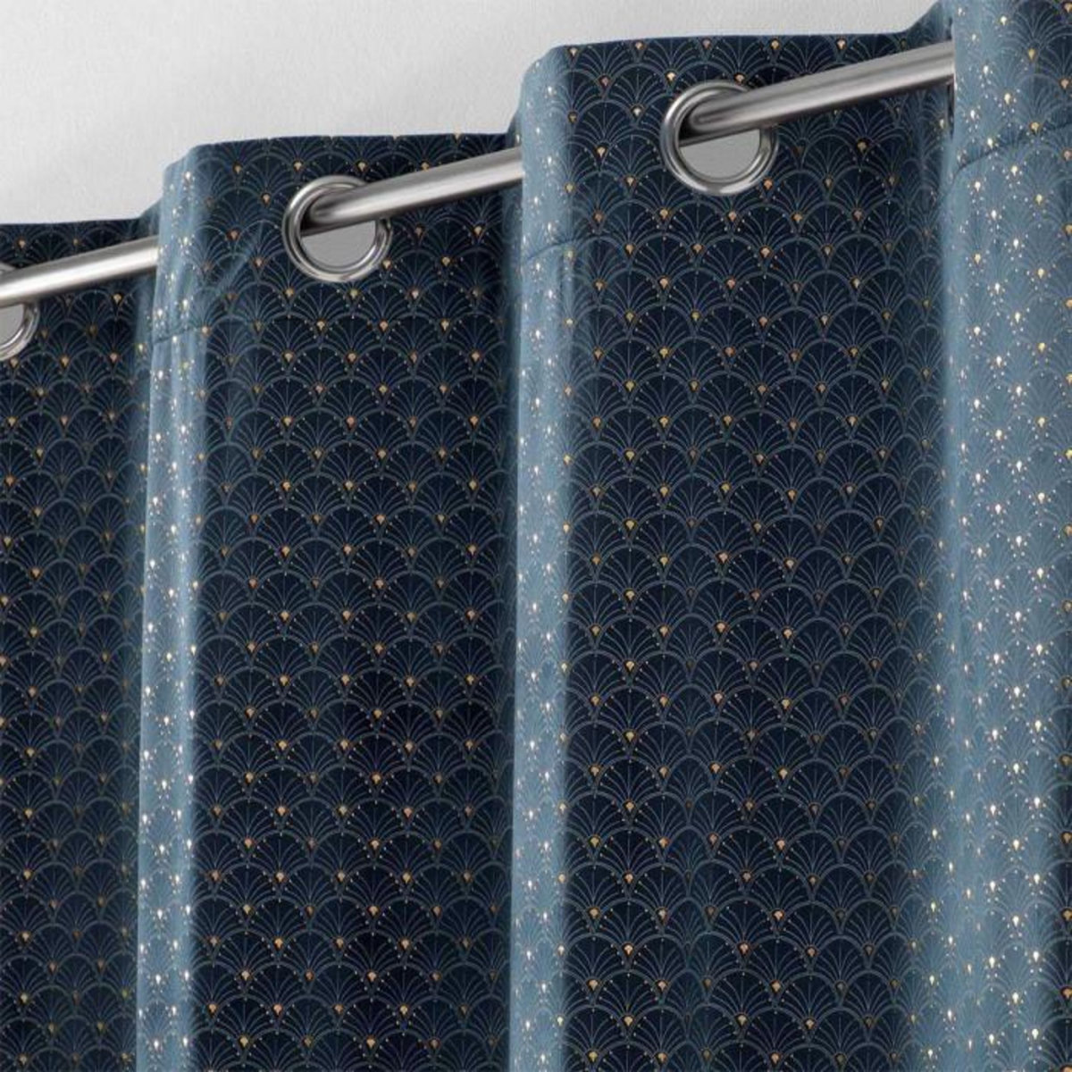 Paris Prix Rideau à Œillets Imprimé  Azureor  140x240cm Bleu