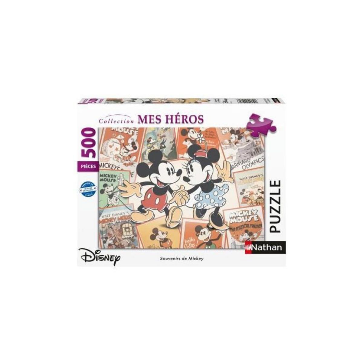 Nathan Nathan-Puzzle 500 pieces-Souvenirs de Mickey/Disney-Adultes et enfants des 12 ans-Puzzle de qualité supérieure-12000969