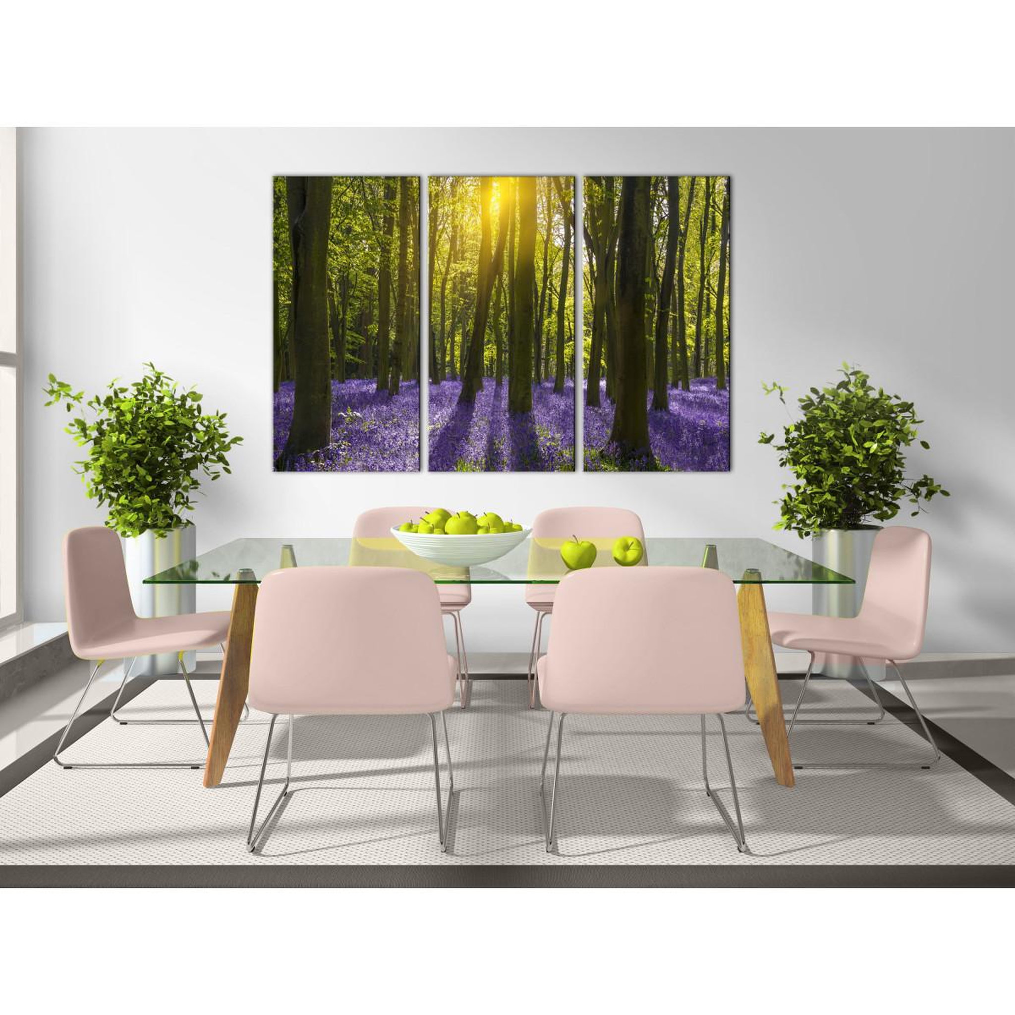 Voir la diapositive 2 : Paris Prix Tableau Imprimé 3 Panneaux  Hyacinth Field