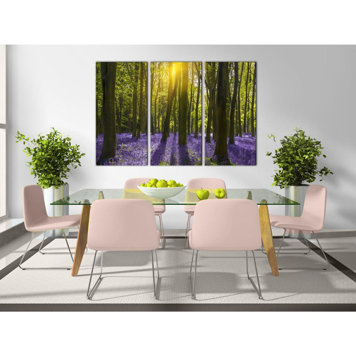 Paris Prix Tableau Imprimé 3 Panneaux  Hyacinth Field
