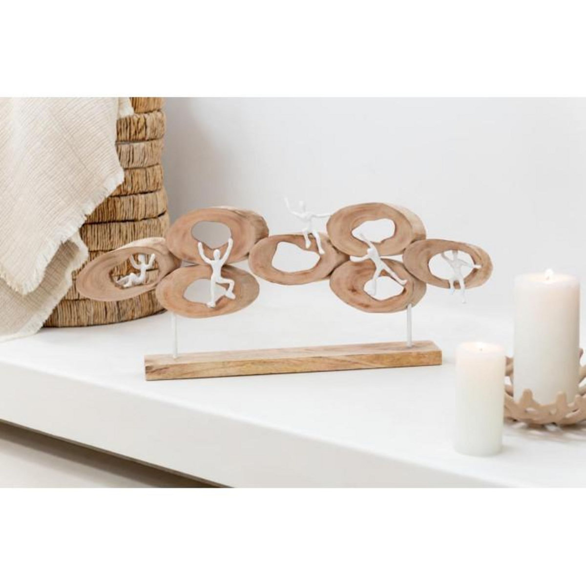 Paris Prix Statuette Déco 5 Personnages  Cercle  73cm Naturel