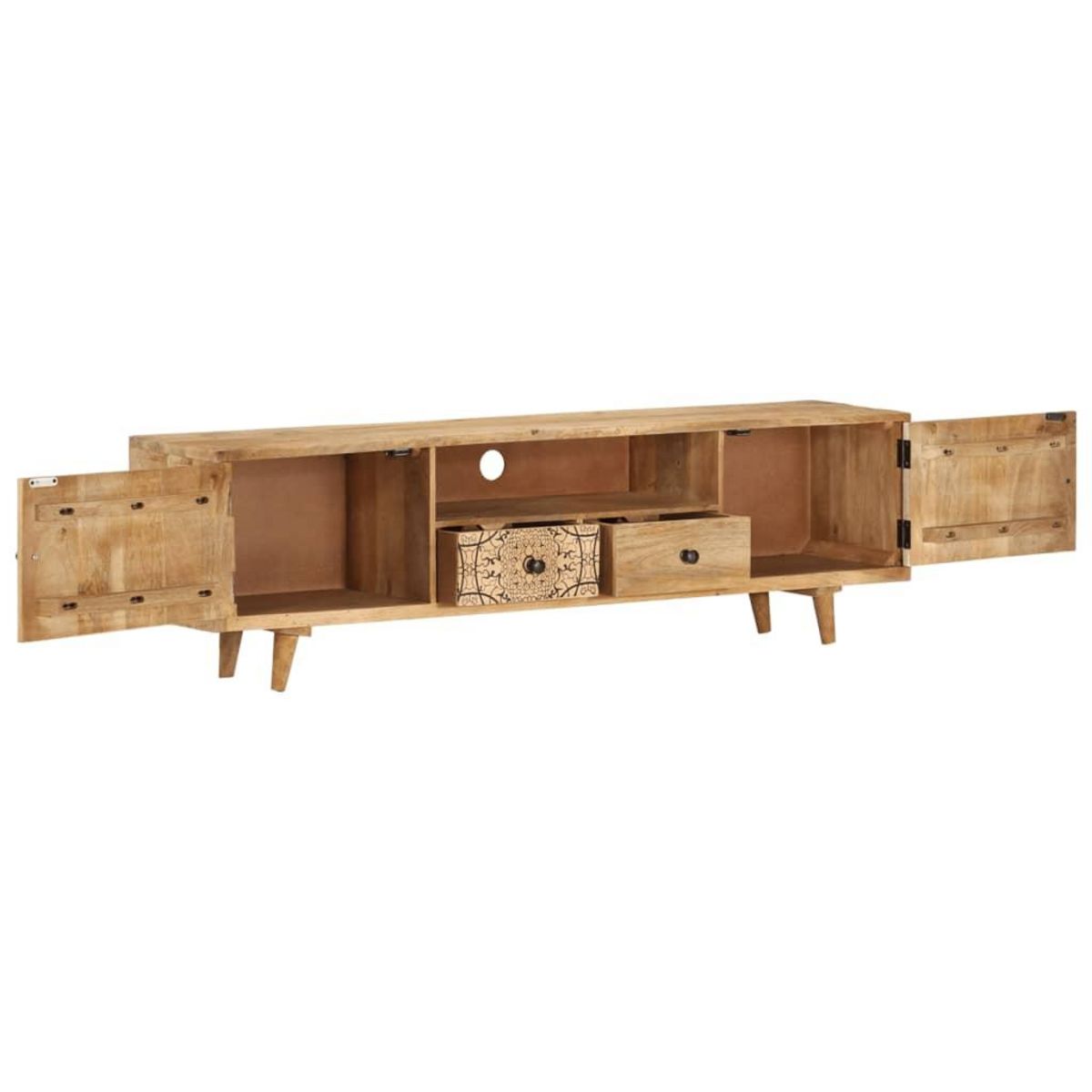 VIDAXL Meuble TV 140x30x40 cm Bois de manguier massif