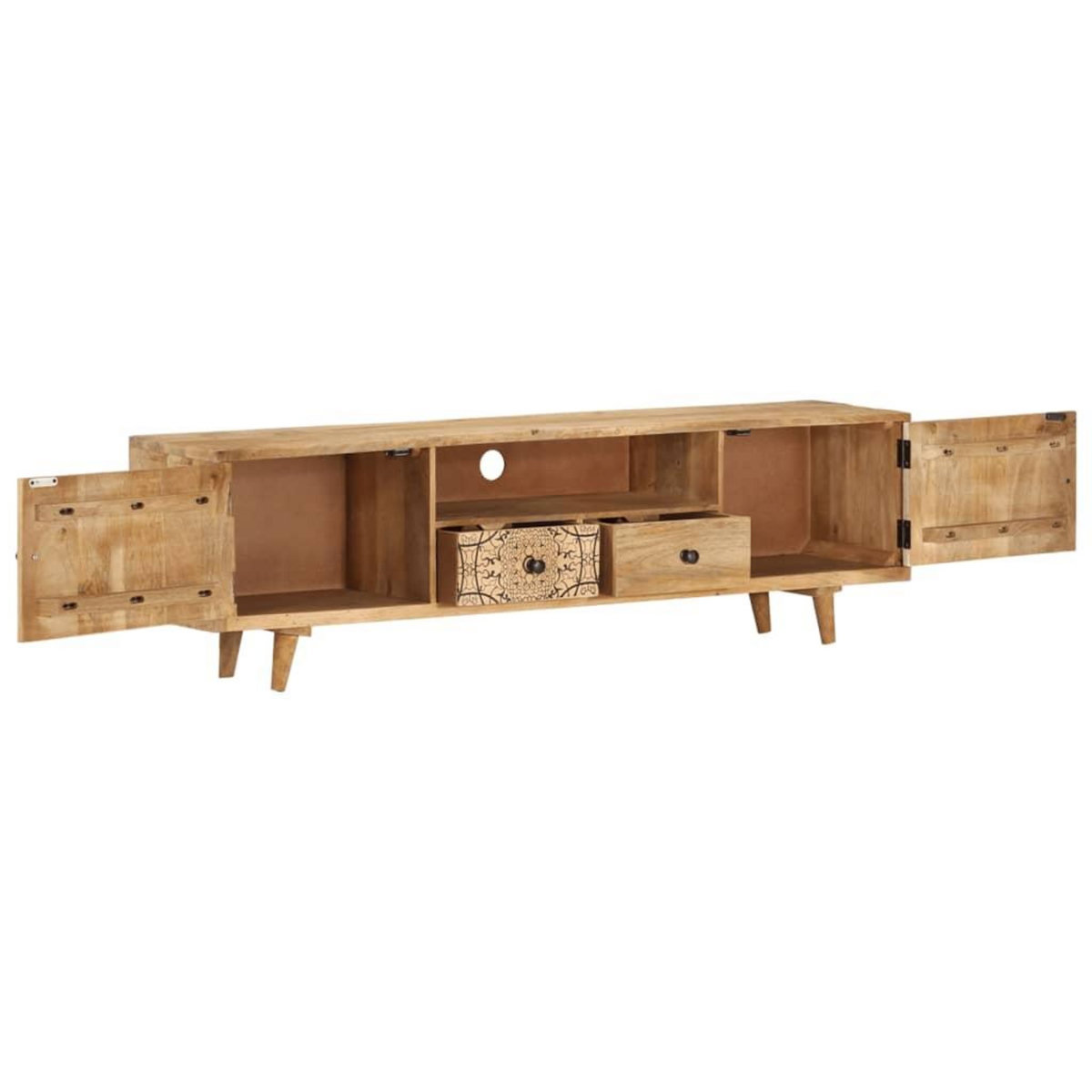 VIDAXL Meuble TV 140x30x40 cm Bois de manguier massif