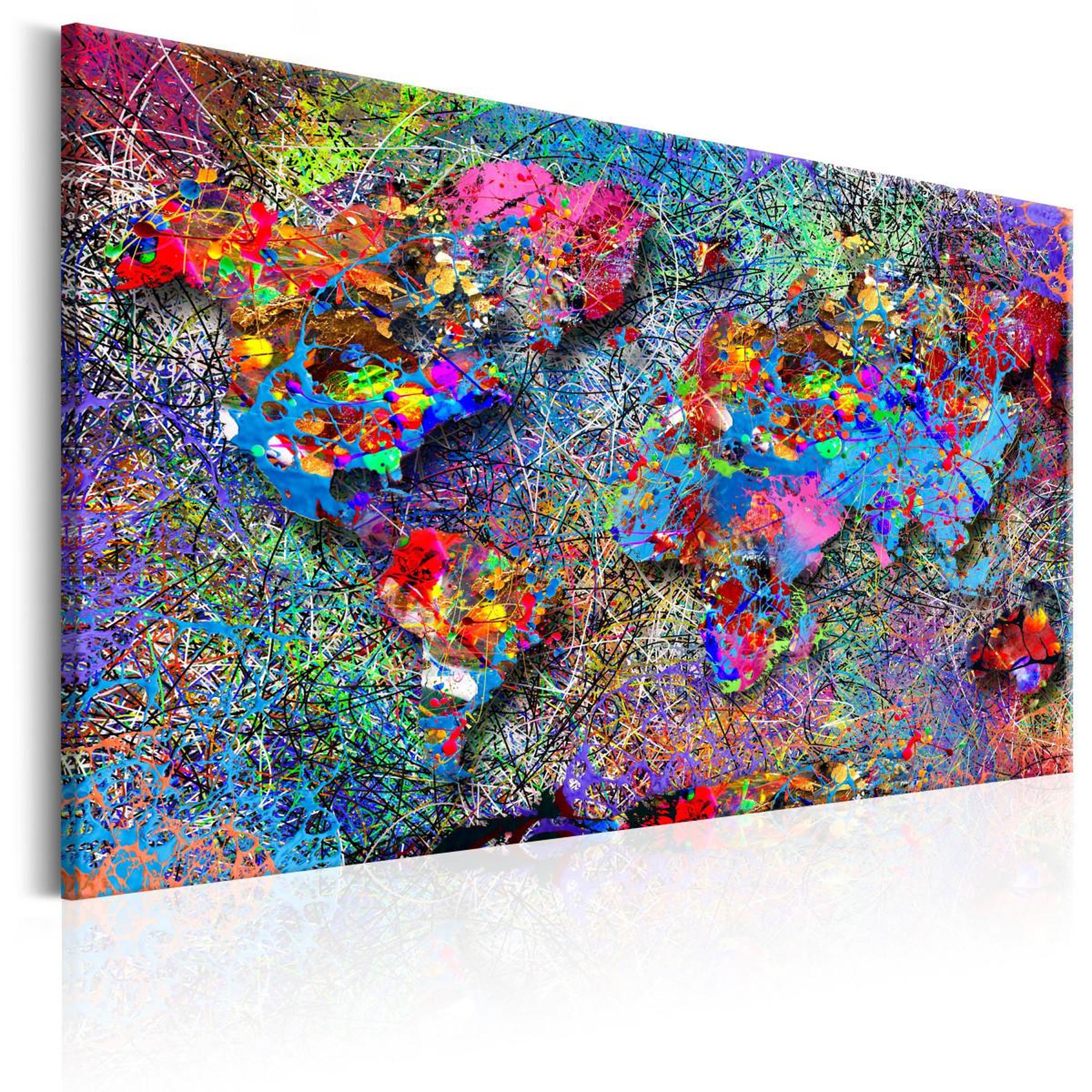 Paris Prix Tableau imprimé  map : jackson pollock inspiration. Coloris disponibles : Multicolore