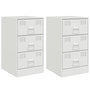 Voir la diapositive 2 : VIDAXL Tables de chevet 2 pcs blanc 34,5x39x62 cm acier