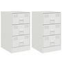 Voir la diapositive 2 : VIDAXL Tables de chevet 2 pcs blanc 34,5x39x62 cm acier