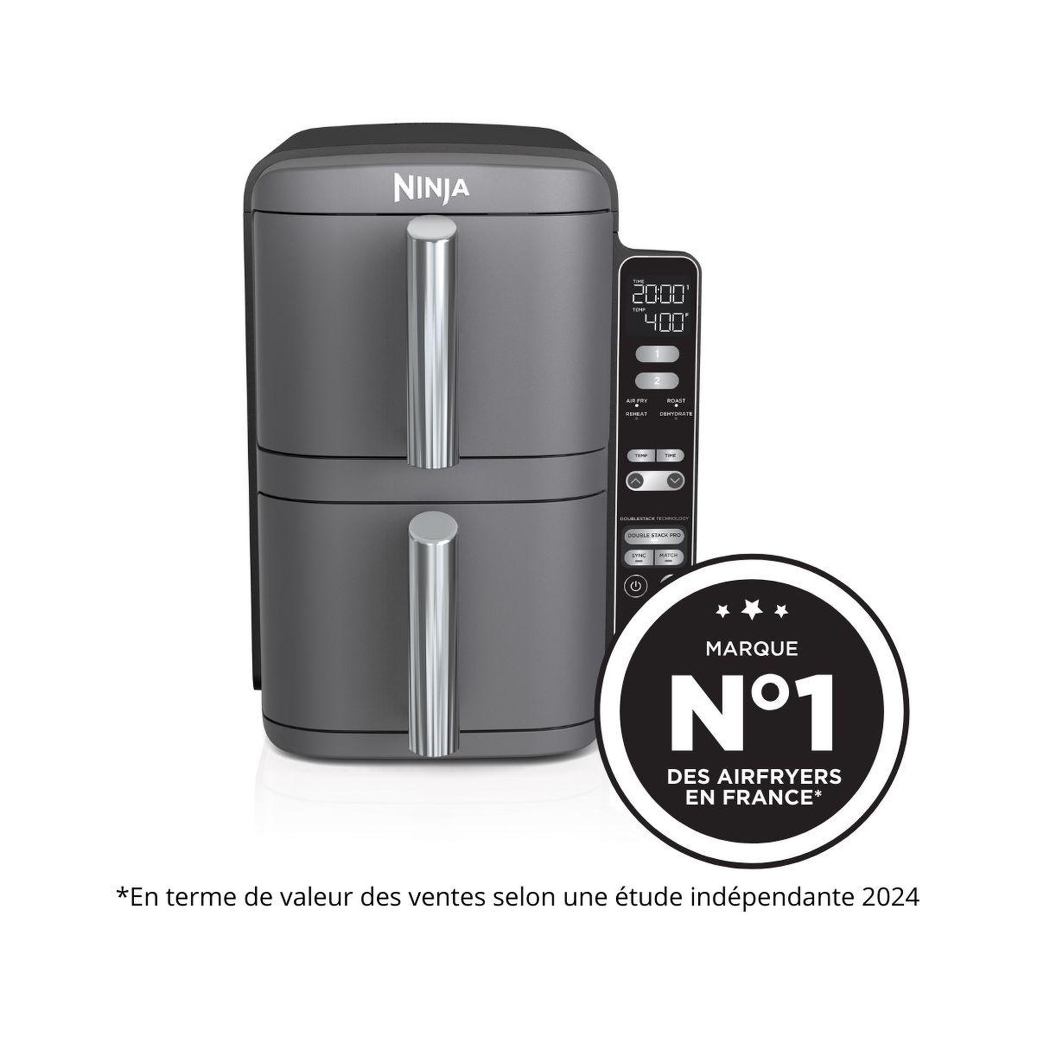 Voir la diapositive 2 : NINJA Friteuse sans huile Double Stack XL 9,5 L SL451EU