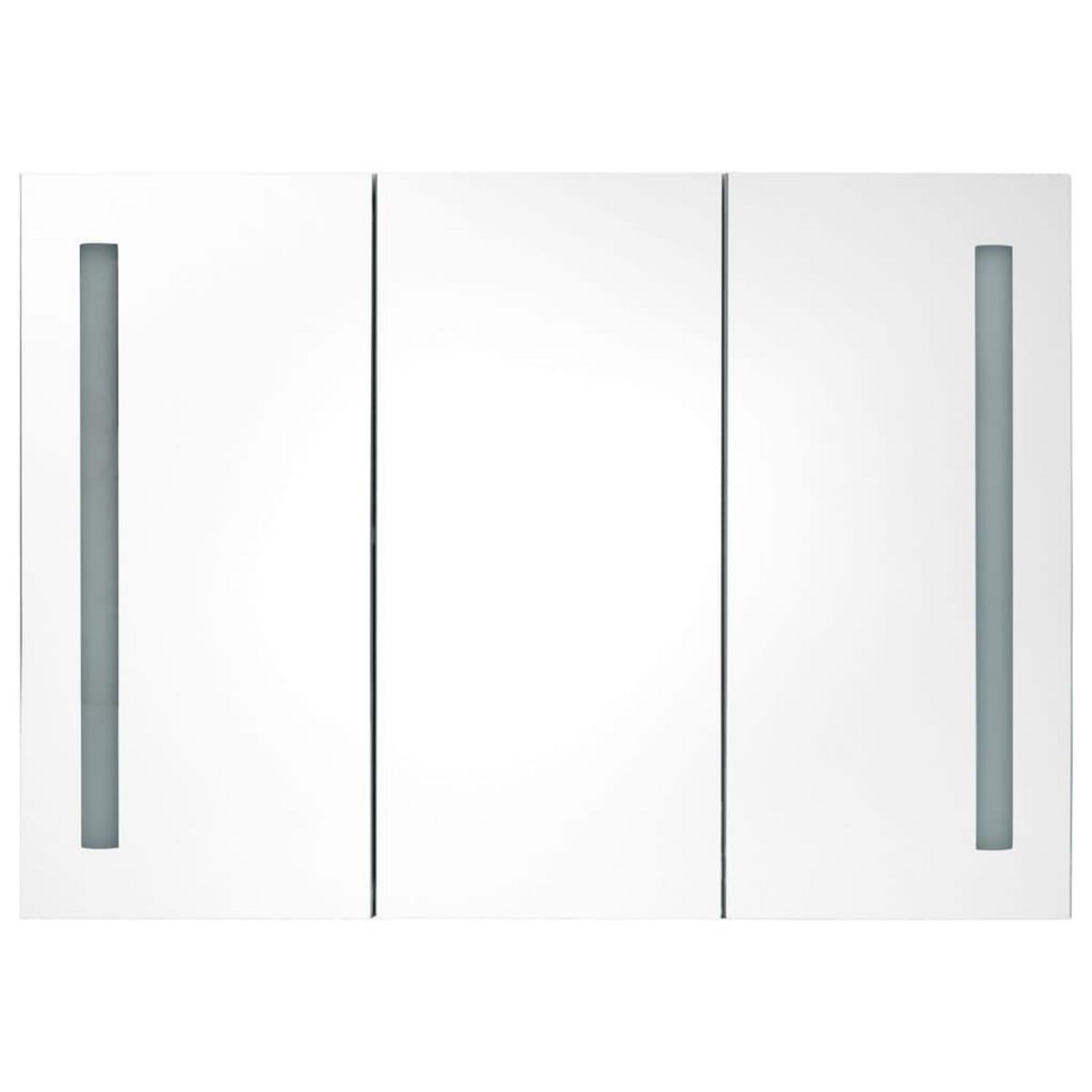 VIDAXL Armoire de salle de bain a miroir LED 89x14x62 cm chene
