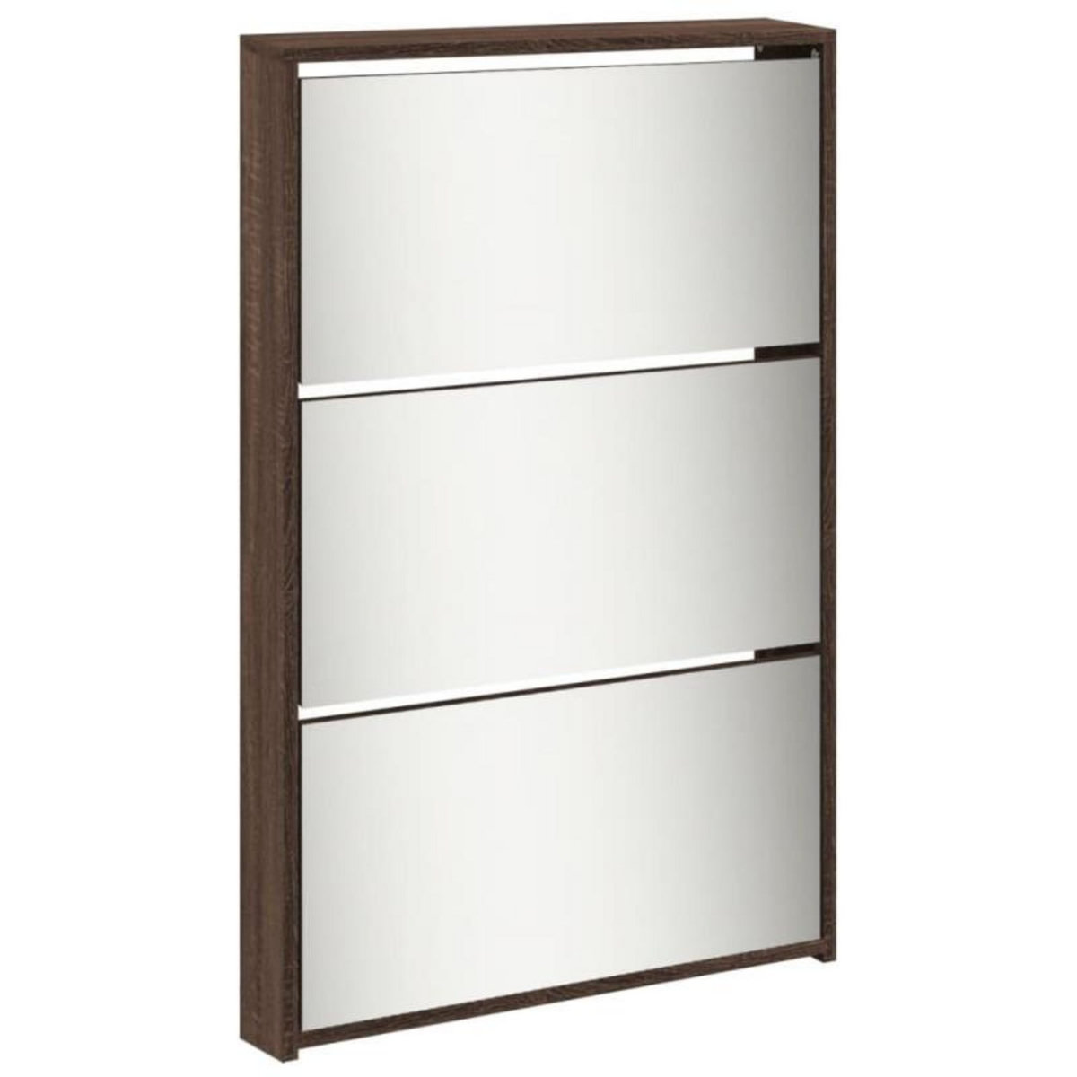 VIDAXL Armoire à chaussures miroir 5niveaux Chêne marron 63x17x169,5cm