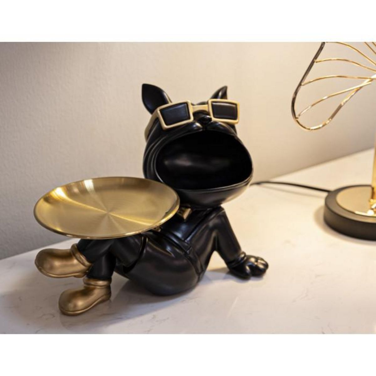 Paris Prix Vide-Poche Statuette Chien  Dog Buddy  27cm Noir