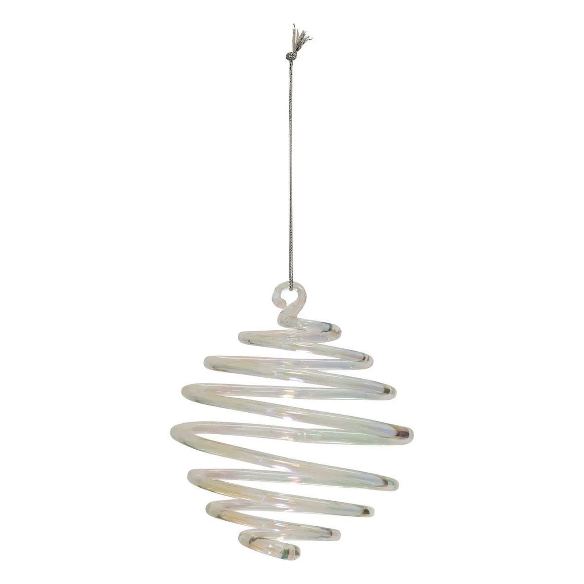 ATMOSPHERA Boule de noël en verre  spirale  8cm transparent
