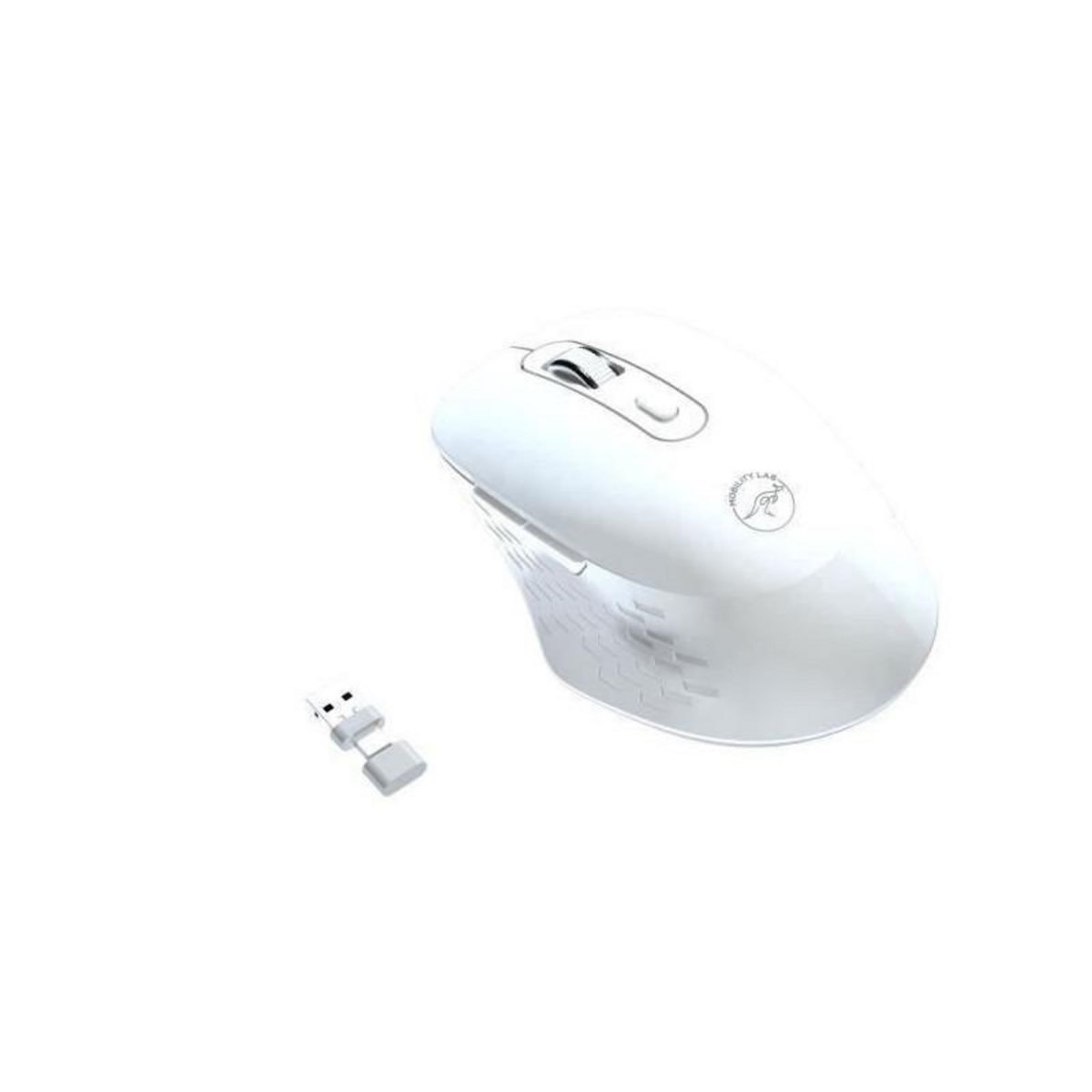 Mobility Lab Souris sans fil - MOBILITY LAB - Omega - Bluetooth et récepteur 2,4GHz - Blanc - Clics silencieux - Précision réglable