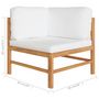 Voir la diapositive 6 : VIDAXL Canapes d'angle 2 pcs avec coussins creme Bois de teck solide