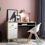 Voir la diapositive 2 : CONCEPT USINE Bureau avec tiroir et placard en bois LEIRA