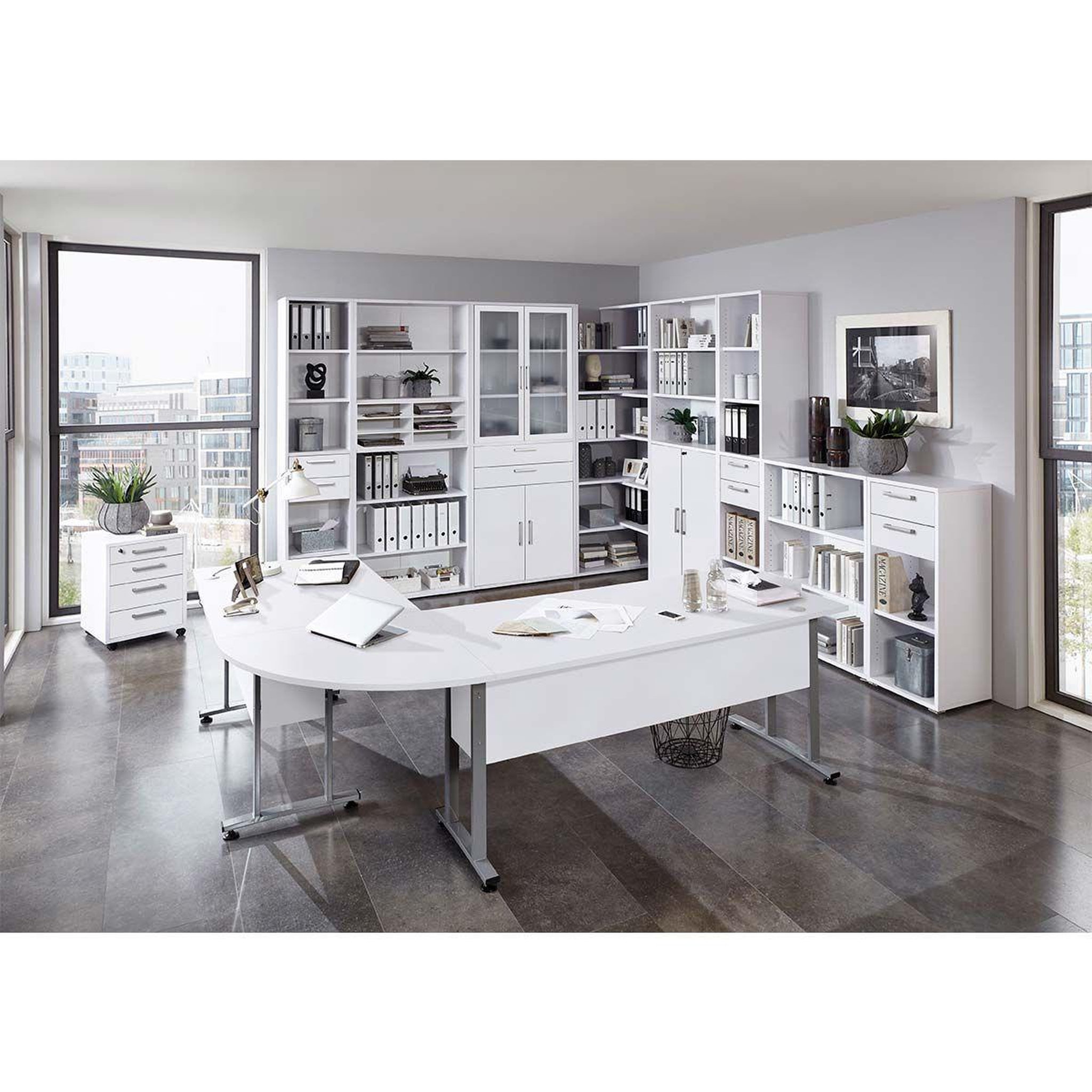 Voir la diapositive 3 : Paris Prix Étagère 3 Niveaux  Kazed  113cm Blanc