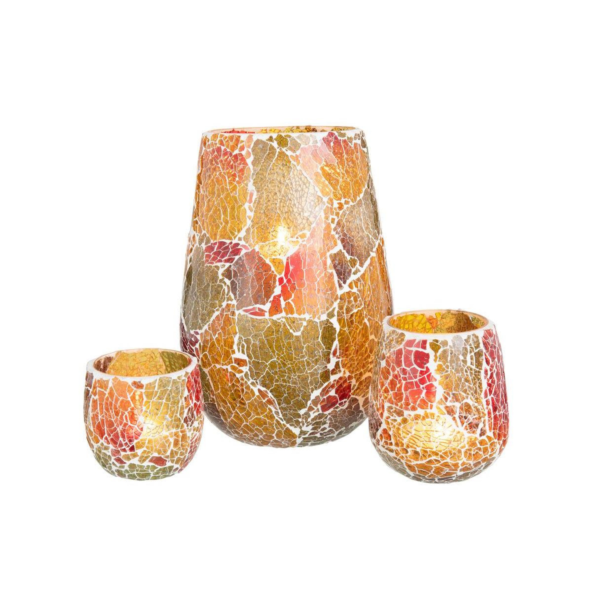Voir la diapositive 5 : J-LINE Photophore en Verre  Sunset  26cm Multicolore