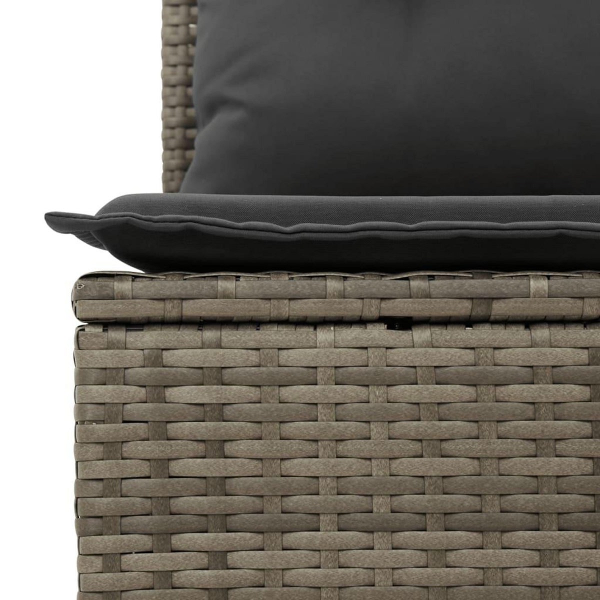 VIDAXL Salon de jardin avec coussins 3 pcs gris resine tressee