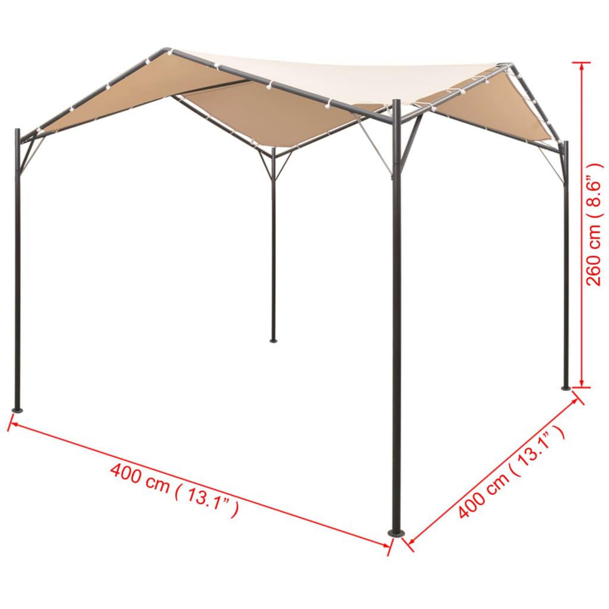 VIDAXL Chapiteau tente 4 x 4 m Beige Acier