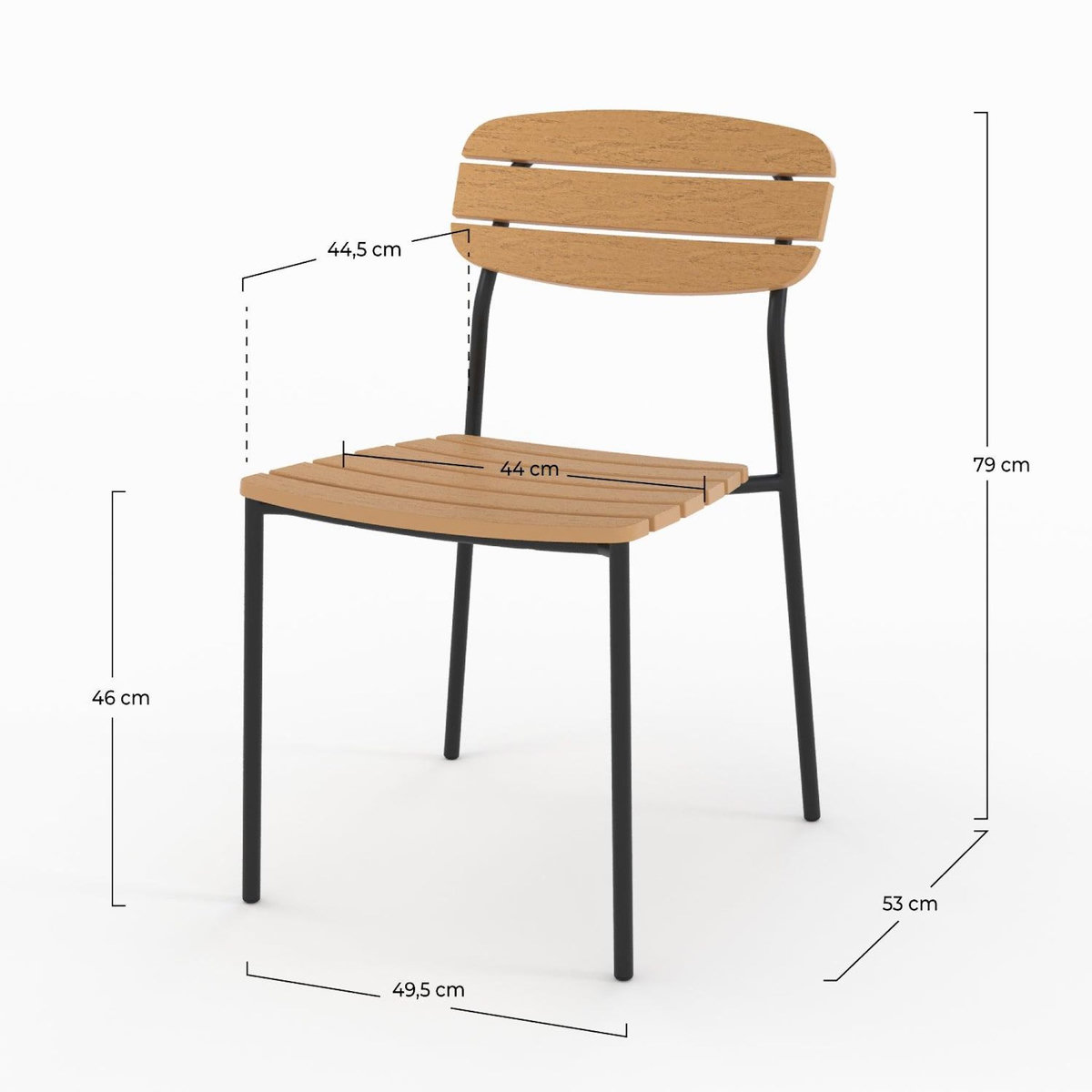 Rendez vous déco Lot de 2 chaises de jardin en résine synthétique-Taya