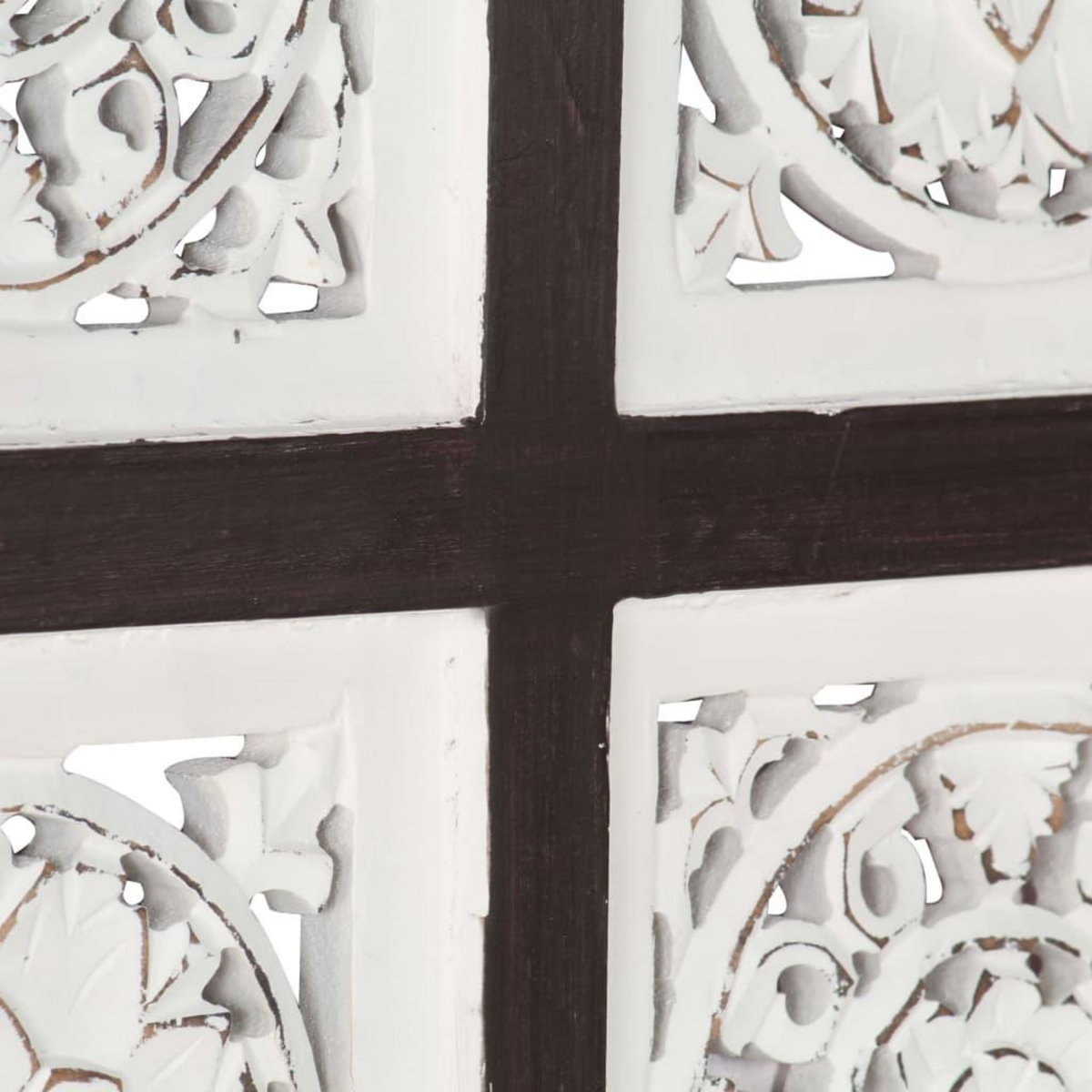 VIDAXL Panneau mural sculpte a la main MDF 40x40x1,5cm Marron et blanc