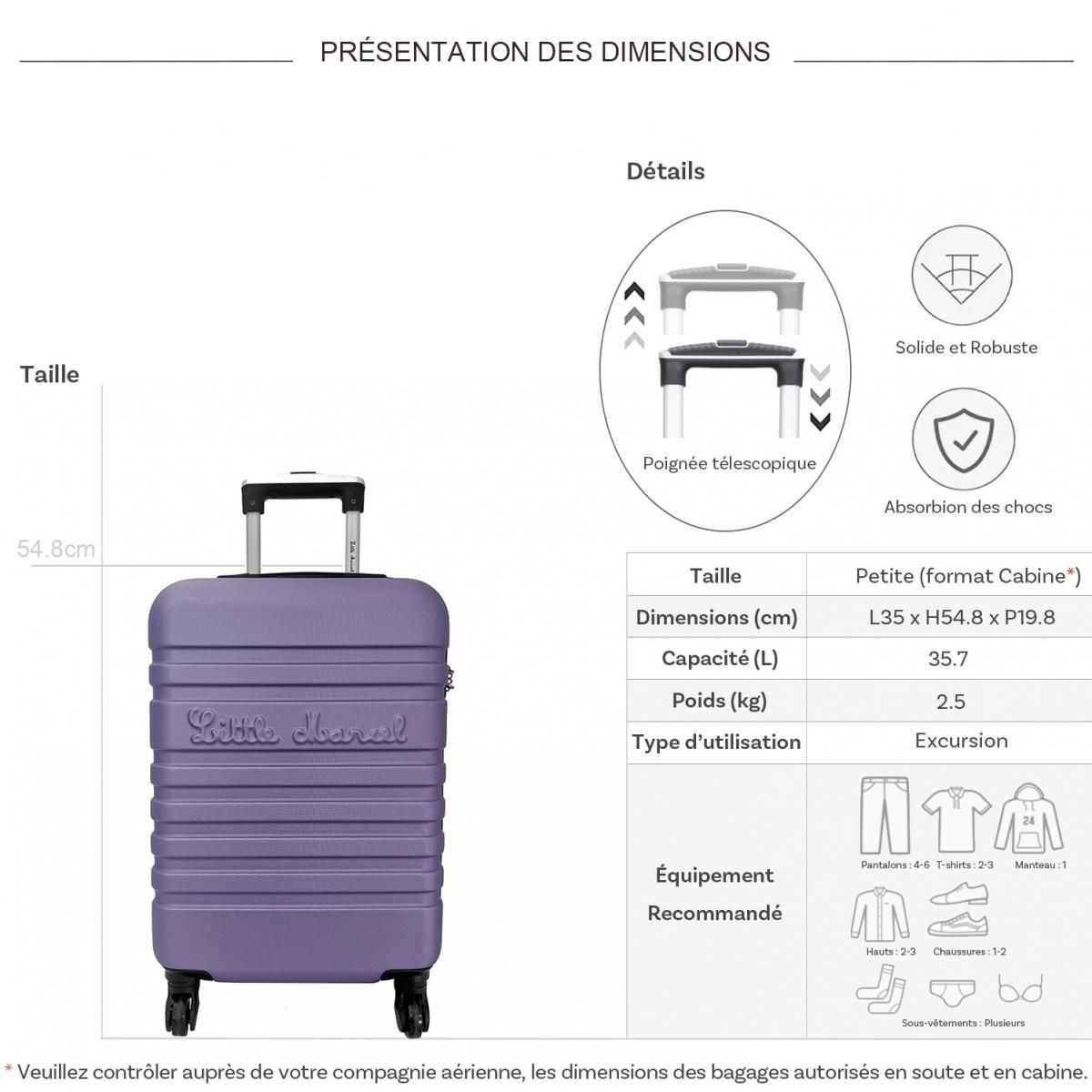 Little Marcel Valise cabine passe-partout rigide 54.8 cm