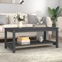 Voir la diapositive 3 : VIDAXL Table basse Gris 110x55x45 cm Bois massif de pin