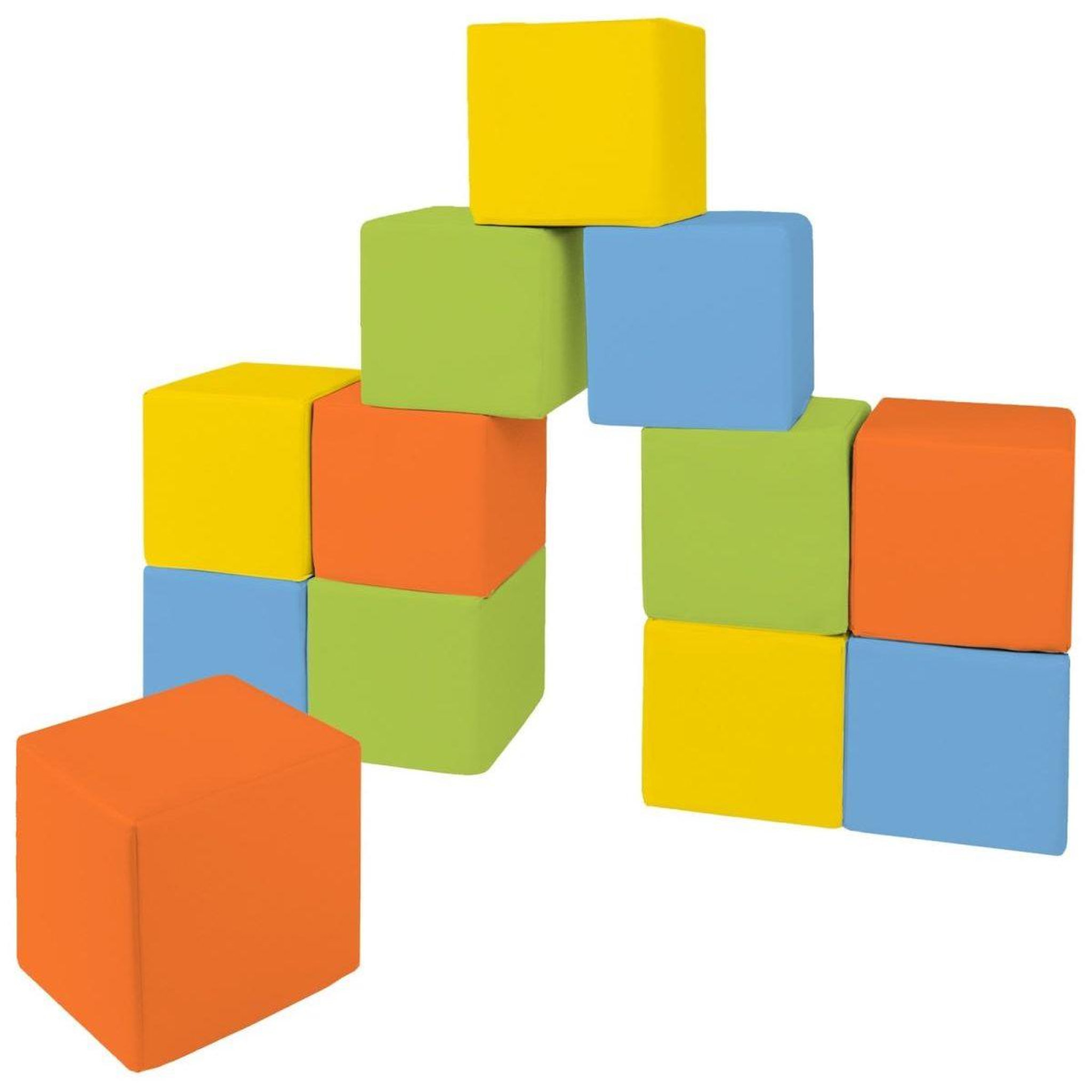 Voir la diapositive 4 : VELINDA Cubes - Lot de 12 blocs en mousse — jaune, vert, bleu, orange