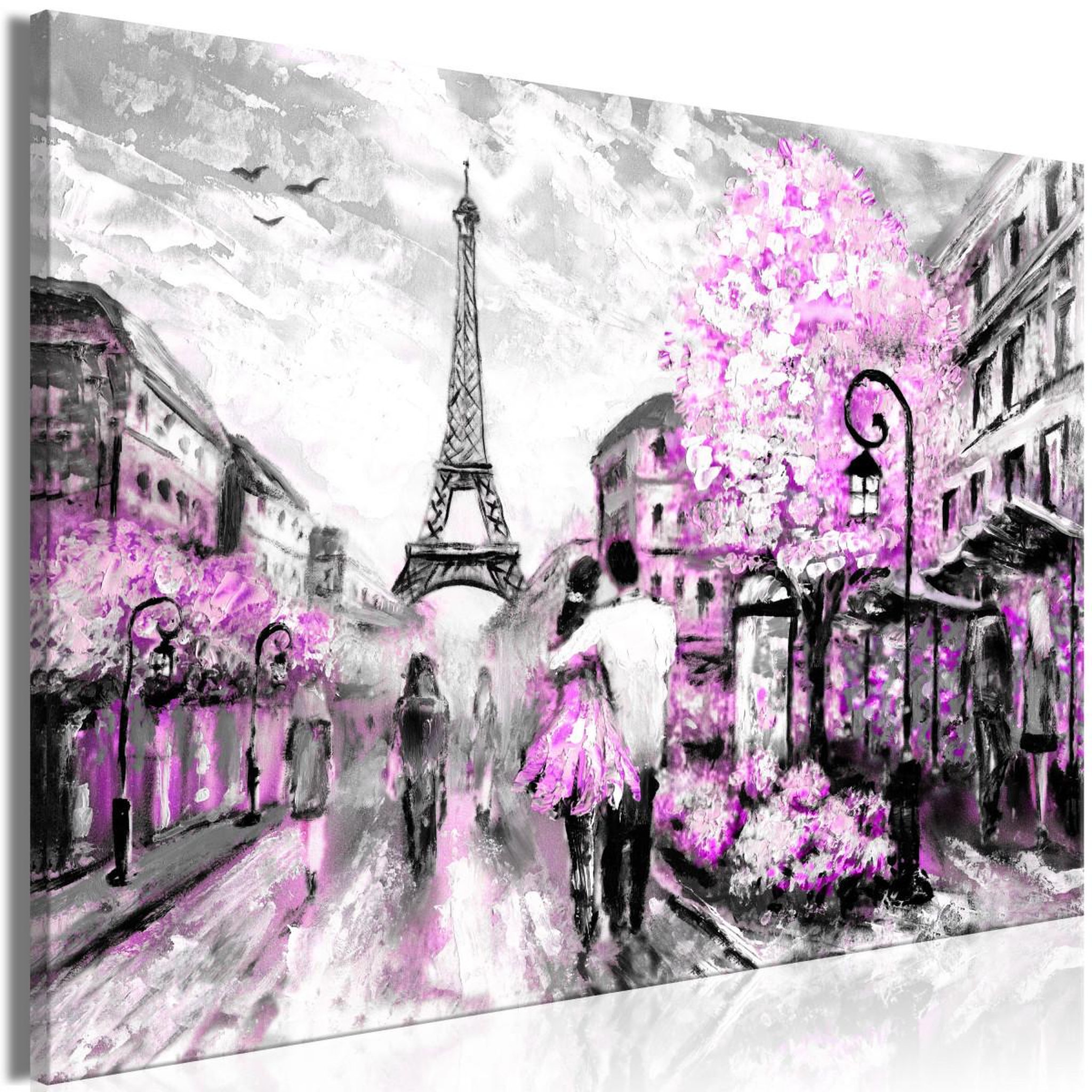 Paris Prix Tableau imprimé  colourful rendez vous wide pink. Coloris disponibles : Multicolore