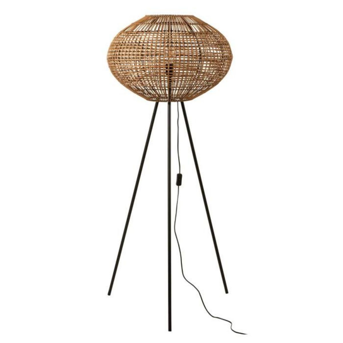 Paris Prix Lampadaire Trépied  Rotin & Métal  125cm Naturel