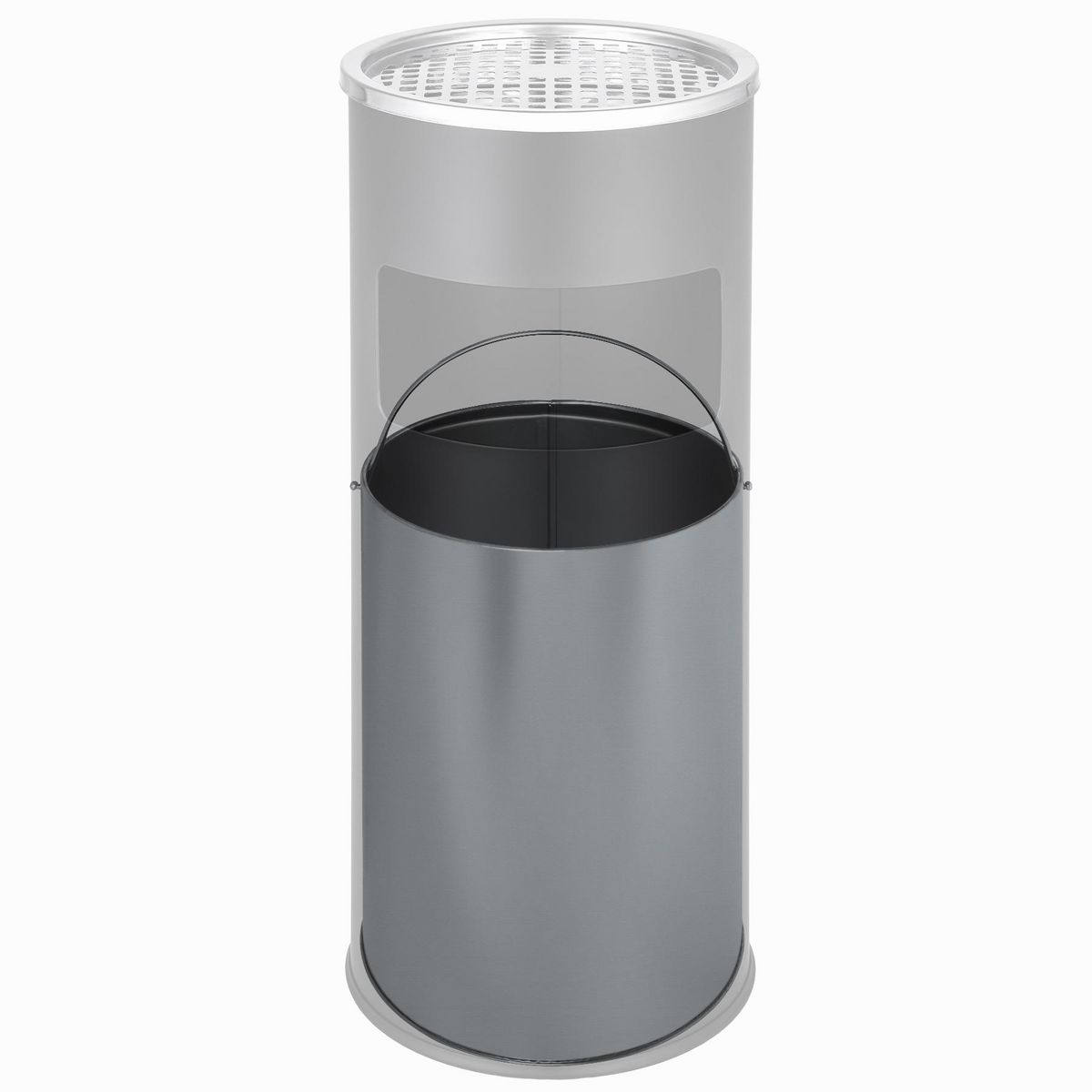 tectake Cendrier sur pied rond noir