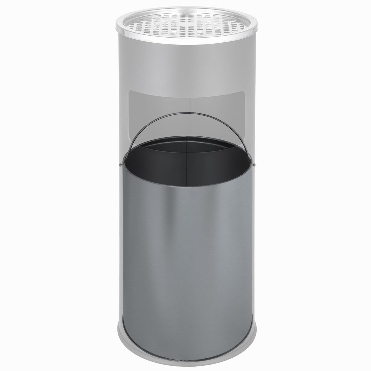 tectake Cendrier sur pied rond noir