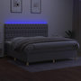 Voir la diapositive 4 : VIDAXL Sommier a lattes de lit matelas et LED Gris clair 200x200 cm