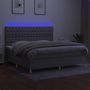 Voir la diapositive 4 : VIDAXL Sommier a lattes de lit matelas et LED Gris clair 200x200 cm