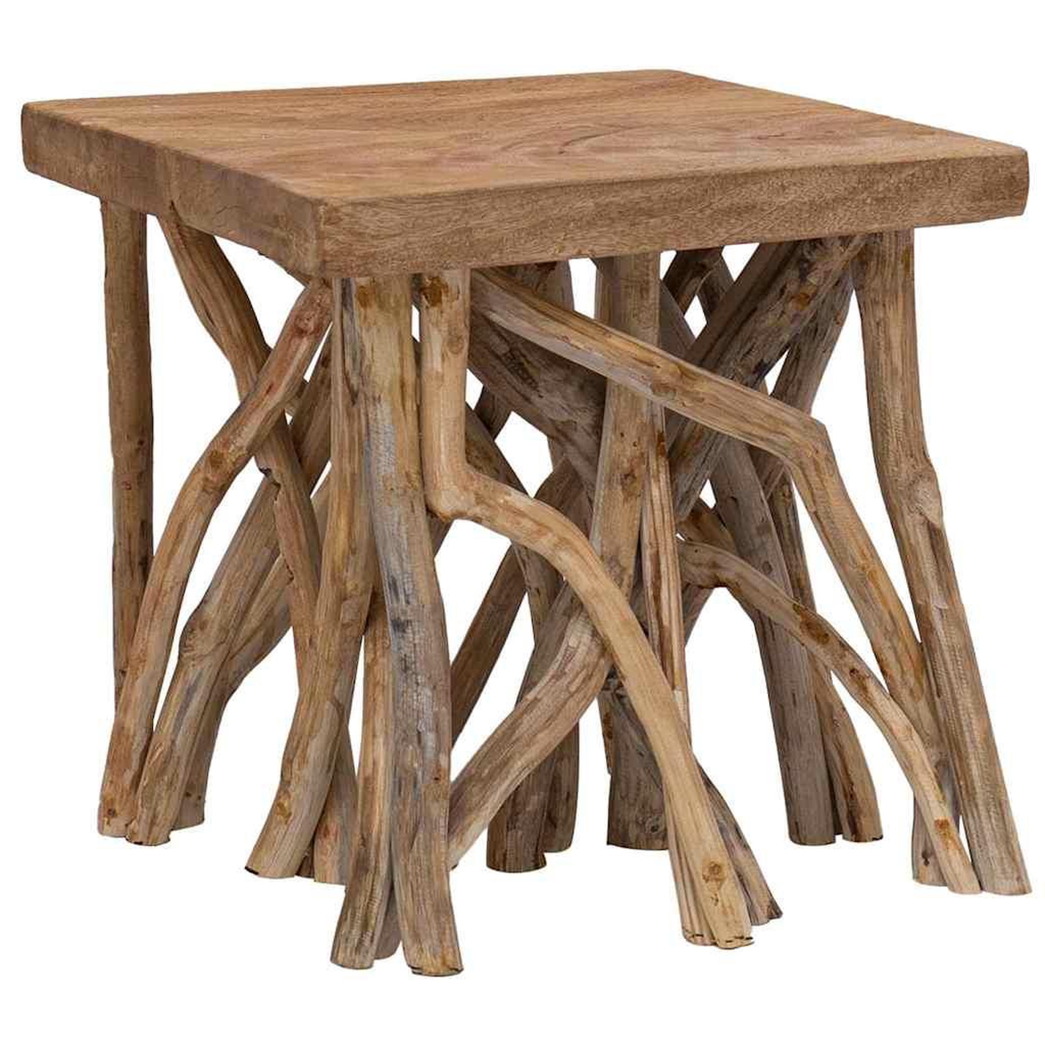 VIDAXL Table basse en rondin 40x40x40 cm bois de recuperation melange