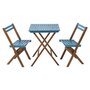 Voir la diapositive 2 : GARDENSTAR Salon de jardin - 2 places - Bois d'acacia - Bleu