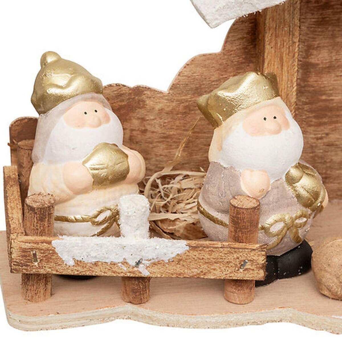 FEERIC LIGHT & CHRISTMAS Crèche de Noël 7 santons en grès et bois