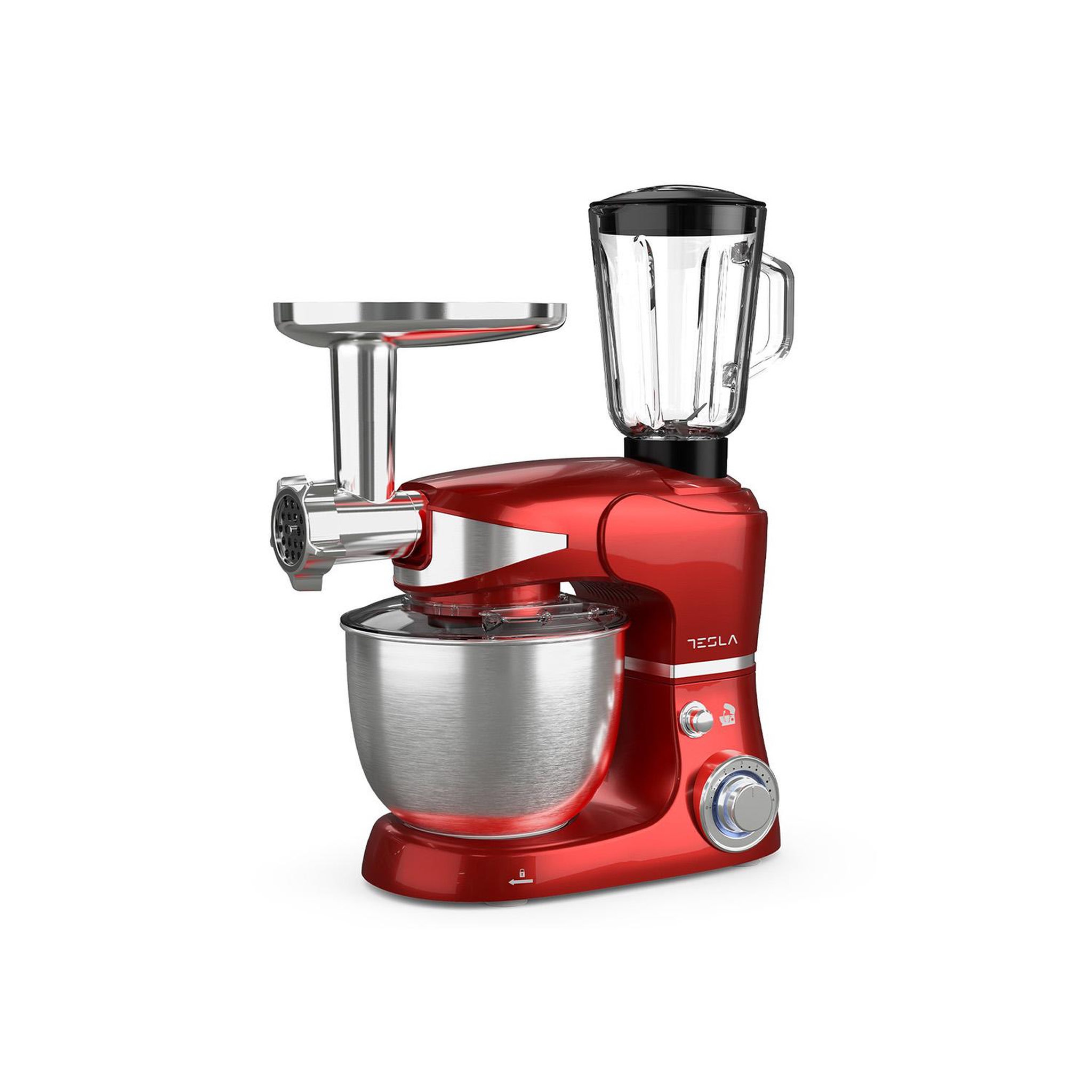 Voir la diapositive 2 : TESLA Robot pâtissier 1000w 5l rouge - kr600ra