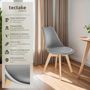 Voir la diapositive 2 : tectake Ensemble de chaises de salle à manger avec siège rembourré gris Lot de 8