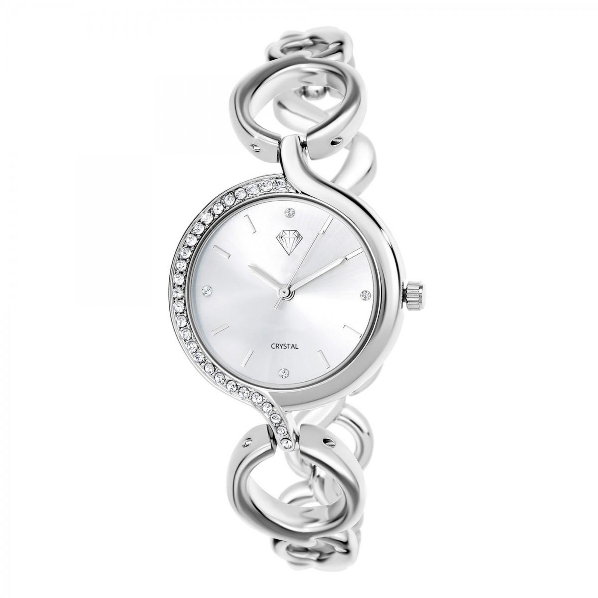 Voir la diapositive 1 : SC CRYSTAL Montre Maeva argentée SC Crystal ornée de Cristaux scintillants