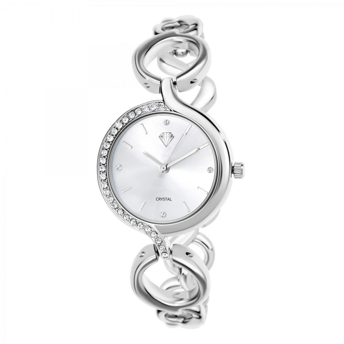 SC CRYSTAL Montre Maeva argentée SC Crystal ornée de Cristaux scintillants