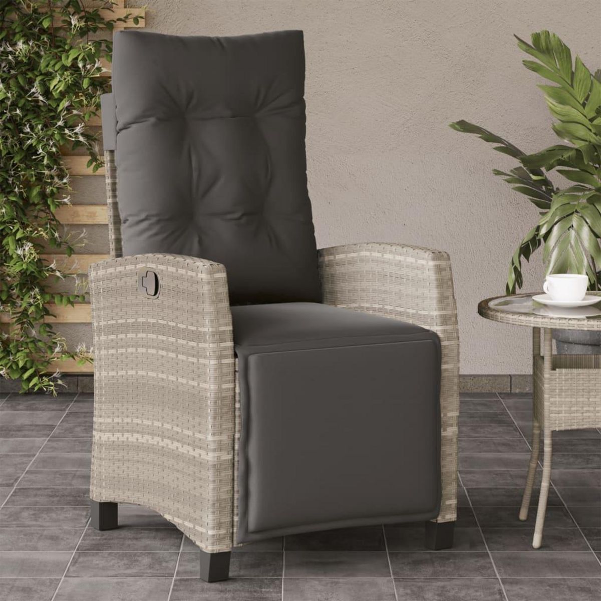VIDAXL Chaises inclinables de jardin lot de 2 avec repose-pied rotin