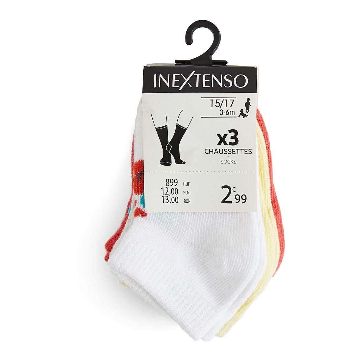 IN EXTENSO Lot de 3 paires de chaussettes bateau bébé garçon