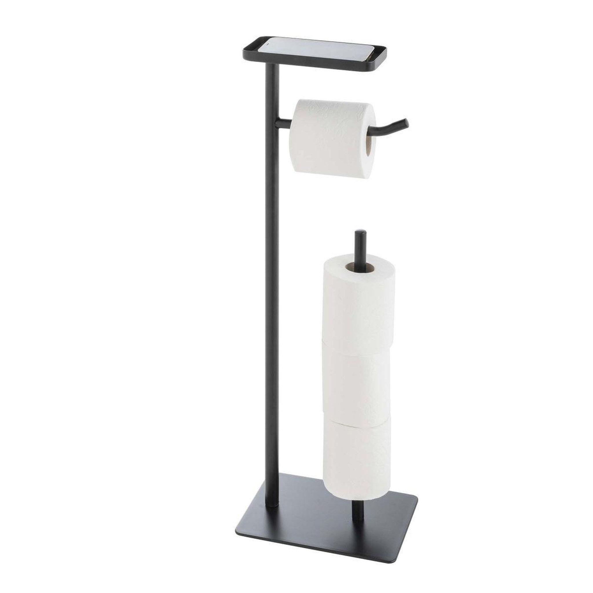 Voir la diapositive 2 : Douceur d'Intérieur Dérouleur papier wc avec porte-téléphone  filano  63cm noir
