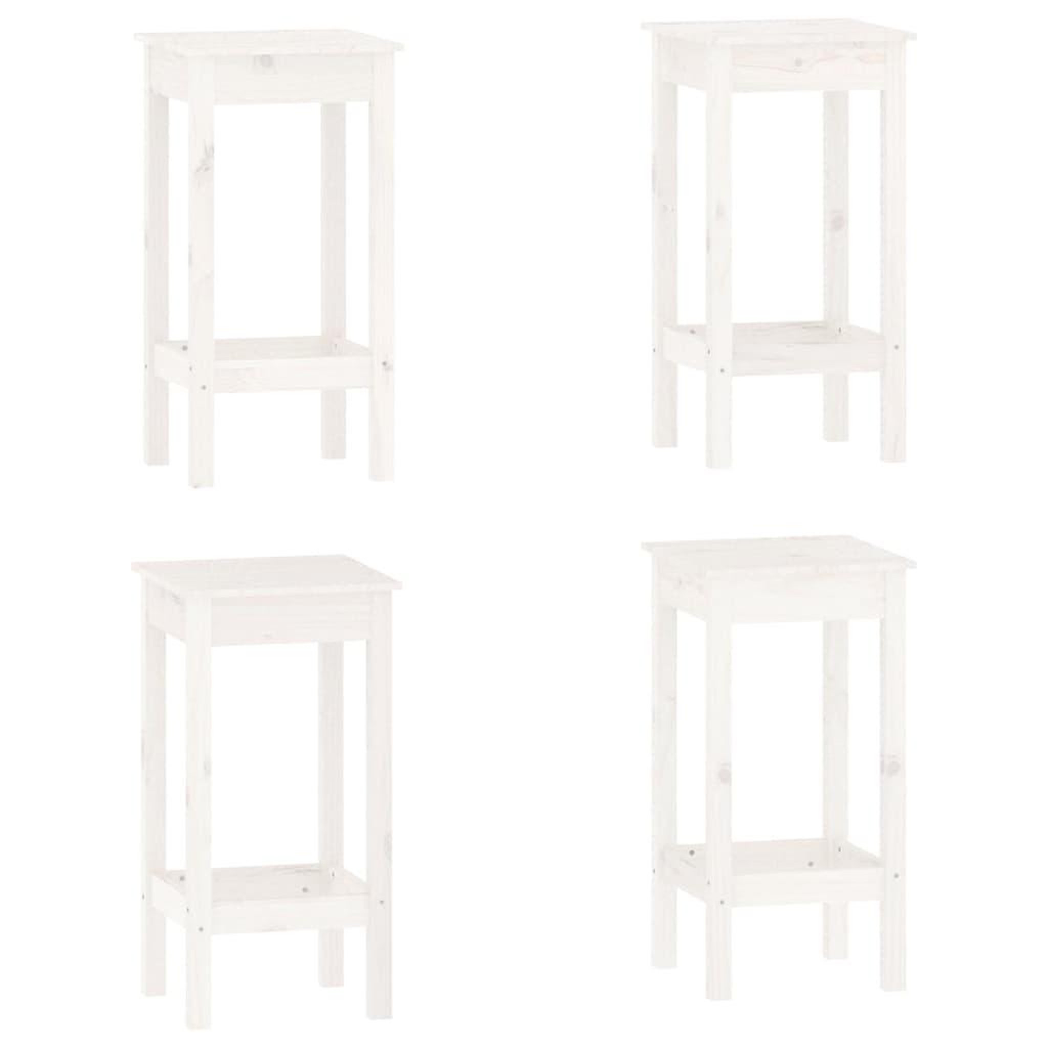 Voir la diapositive 5 : VIDAXL Ensemble de bar 5 pcs Blanc Bois de pin massif